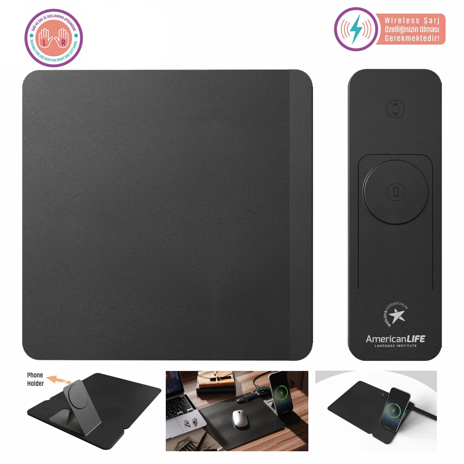 3 in 1 Kablosuz Şarjlı Mousepad