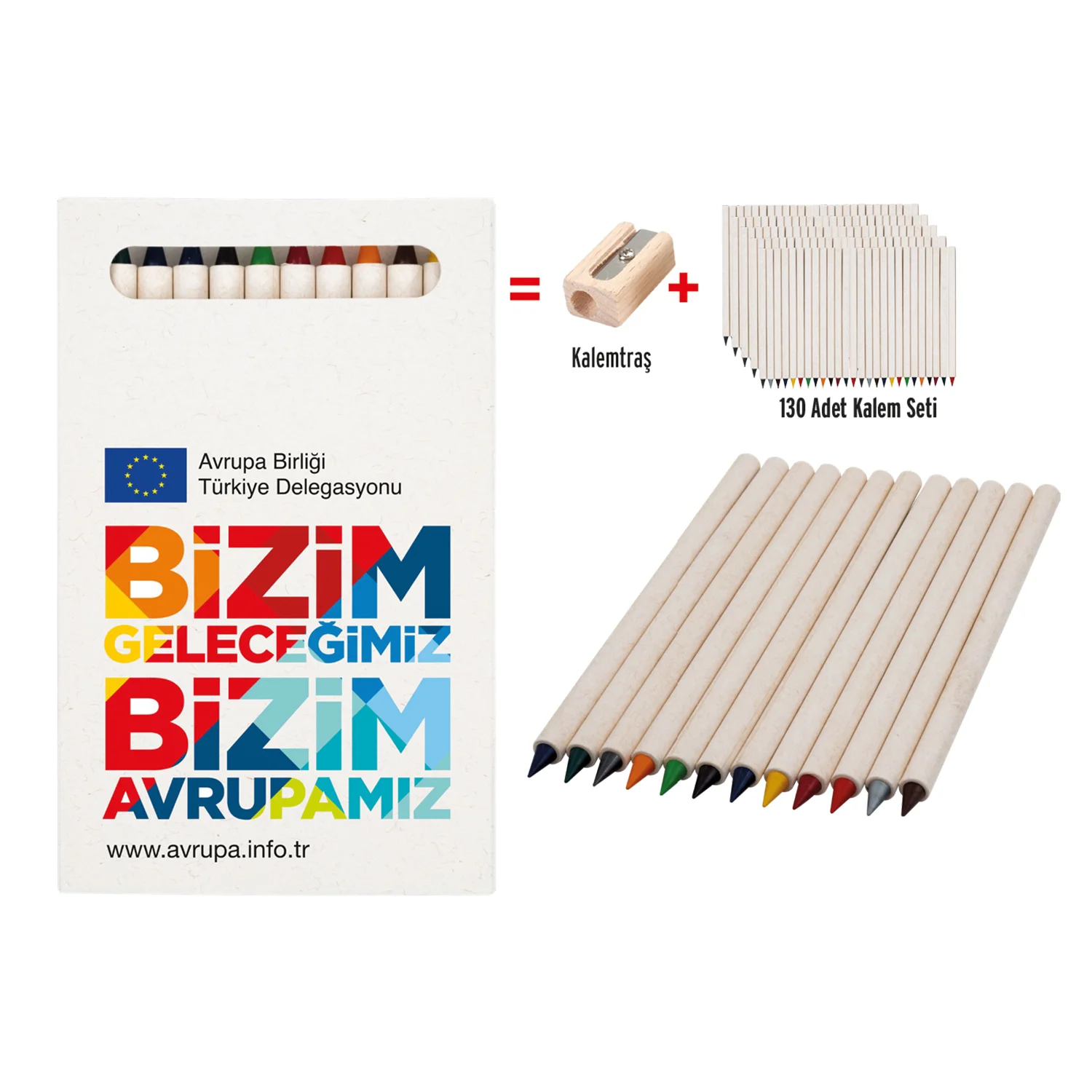 12 Renkli Tam Boy Sonsuz Kuru Boya Seti