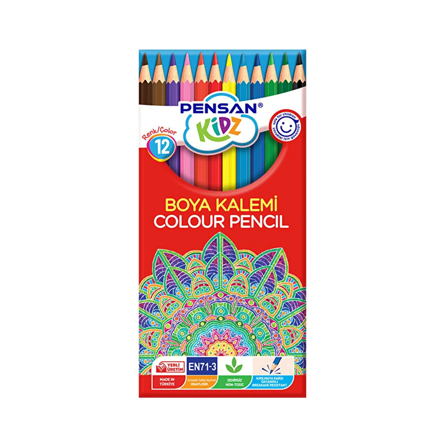 Pensan Kidz 12 RENKLİ BOYA SETİ (Tam Boy)