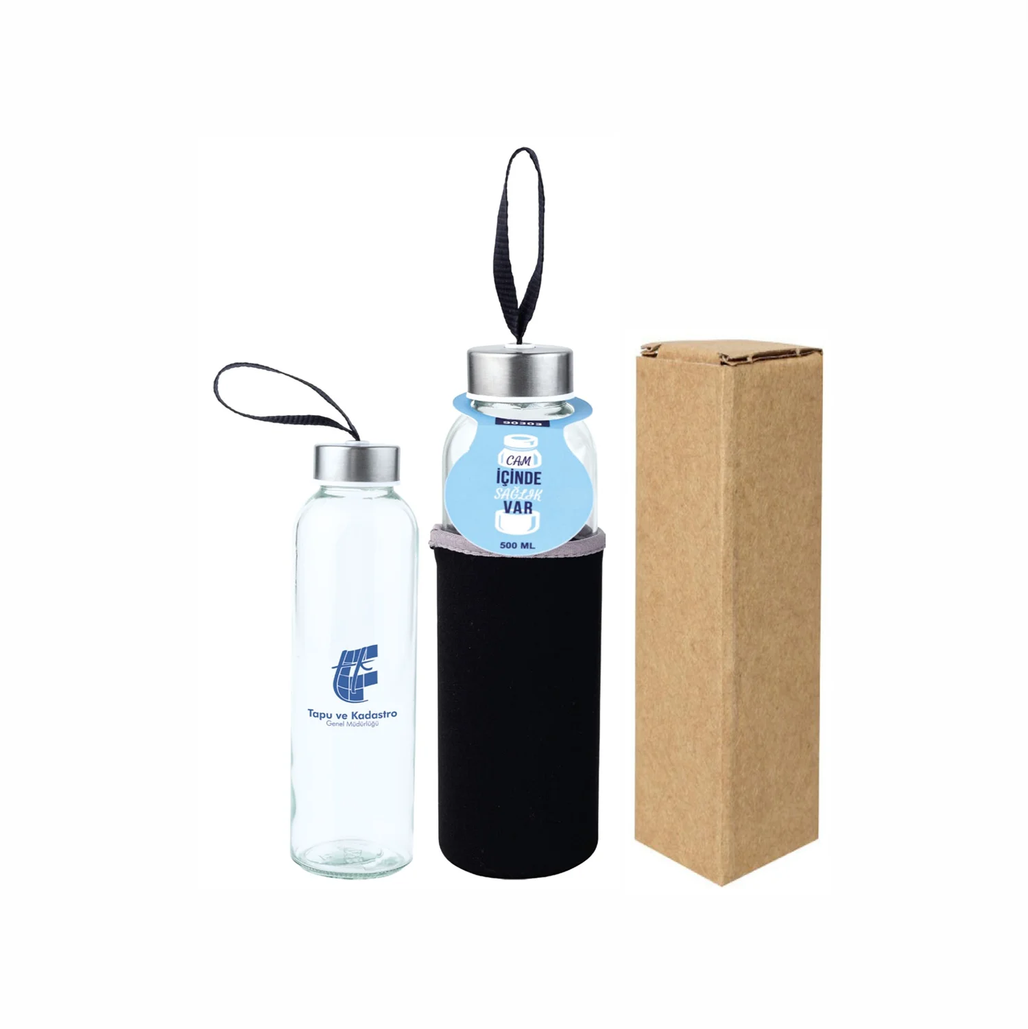 Kılıflı Cam Matara 500 ml