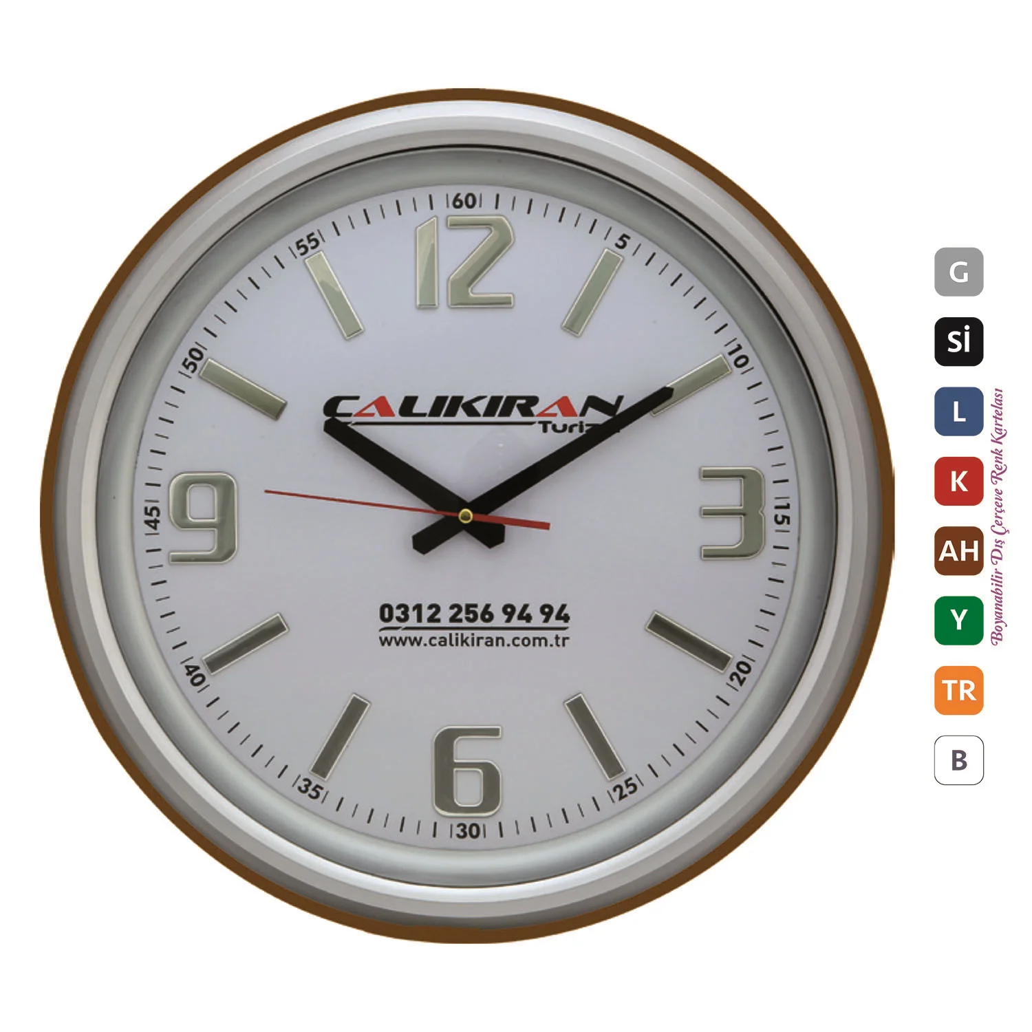 PLASTİK ÇERÇEVE ÇEMBERLİ TAKMATİK DUVAR SAATİ 46 CM