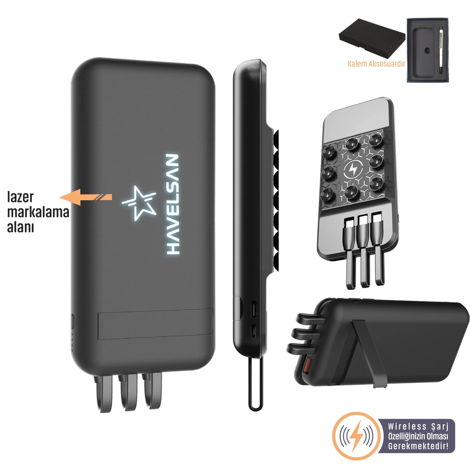 RUBBER WİRELESS POWERBANK 10.000 Mah