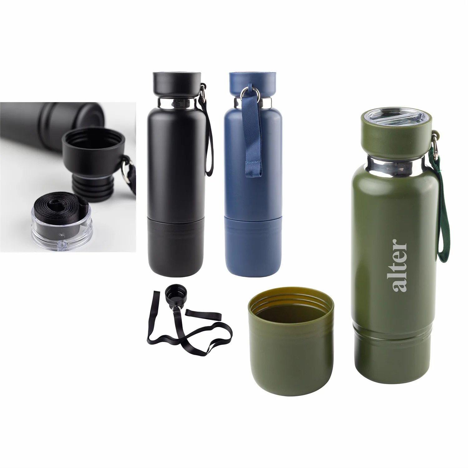 Bardaklı Metal Termos 500ML