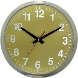 PARLAK KROMAJ ÇERÇEVE METAL KADRAN DUVAR SAATİ 40 CM