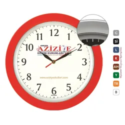 PLASTİK ÇERÇEVE ÇEMBERLİ DUVAR SAATİ 34 CM