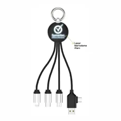Type-C Klipsli, Işıklı Şarj Kablosu 15 cm Kılıfsız