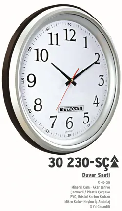 PLASTİK ÇERÇEVE ÇEMBERLİ DUVAR SAATİ 46 CM