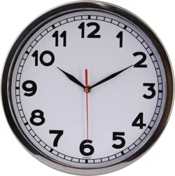 PARLAK KROMAJ ÇERÇEVE DUVAR SAATİ 35 CM