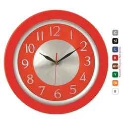 PLASTİK ÇERÇEVE ÇEMBERLİ METAL KADRAN DUVAR SAATİ 34 CM