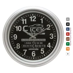 PLASTİK ÇERÇEVE ÇEMBERLİ METAL KADRAN DUVAR SAATİ 46 CM